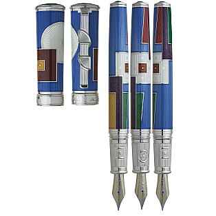 David Oscarson 15th Anniversary American Art Deco Blue ST Pióro wieczne