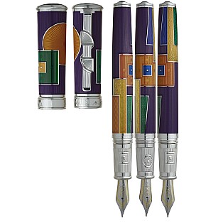 David Oscarson 15th Anniversary American Art Deco Purple ST Pióro wieczne