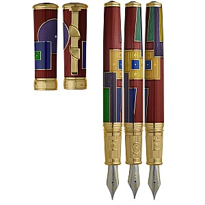 David Oscarson 15th Anniversary American Art Deco Red GT Caneta de tinta permanente