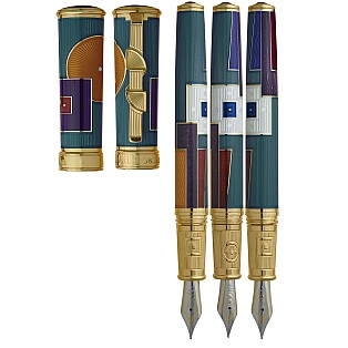 David Oscarson 15th Anniversary American Art Deco Teal GT Pióro wieczne