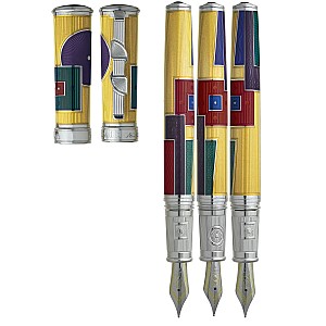 David Oscarson 15th Anniversary American Art Deco Yellow ST Caneta de tinta permanente