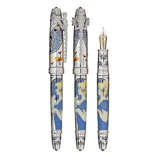 David Oscarson 25th Silver Anniversary French Blue Pióro wieczne