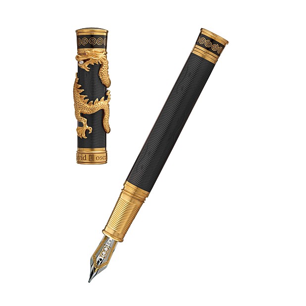 David Oscarson Black Water Dragon Black GT Caneta de tinta permanente