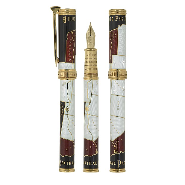 David Oscarson Golden Spike Red and Gold GT Füllfederhalter