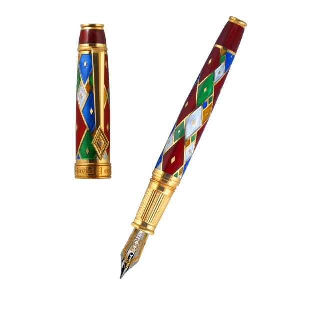David Oscarson Harlequin Ruby Red GT Pióro wieczne