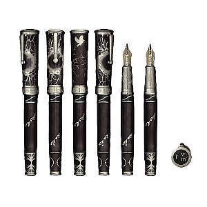David Oscarson Nikola Tesla Mossy Black-Grey ST Füllfederhalter