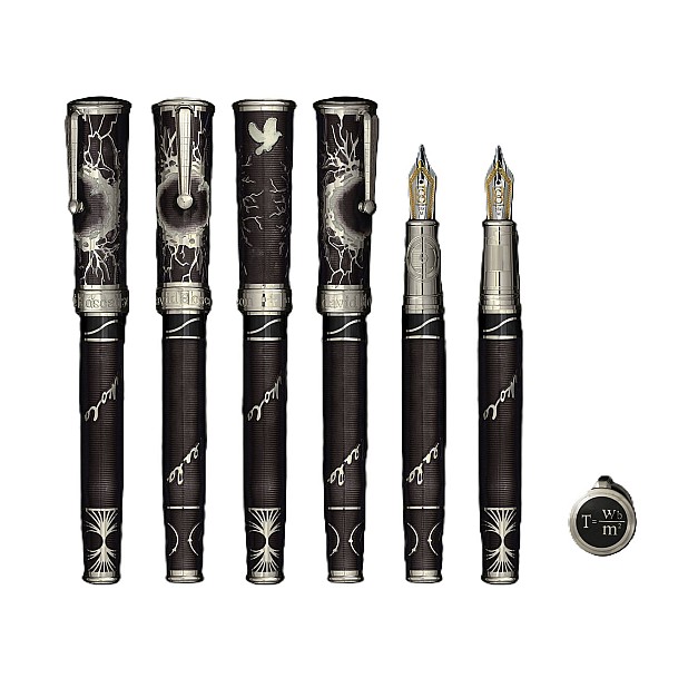 David Oscarson Nikola Tesla Mossy Black-Grey ST Caneta de tinta permanente