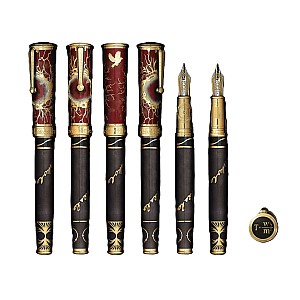 David Oscarson Nikola Tesla Mossy Ruby-Saffron & Mossy Black-Grey GT Füllfederhalter