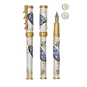 David Oscarson Sea Turtles White with Ocean Blue Turtles GT Vulpen