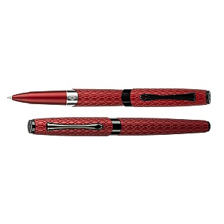Diplomat Cobra Burgundy Red Guilloche Roller
