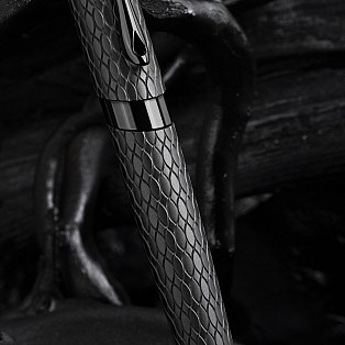 Diplomat Cobra Matte Black Guilloche Roller