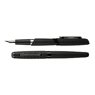 Diplomat Cobra Matte Black Guilloche Stylo Plume