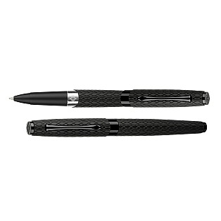 Diplomat Cobra Matte Black Guilloche Roller
