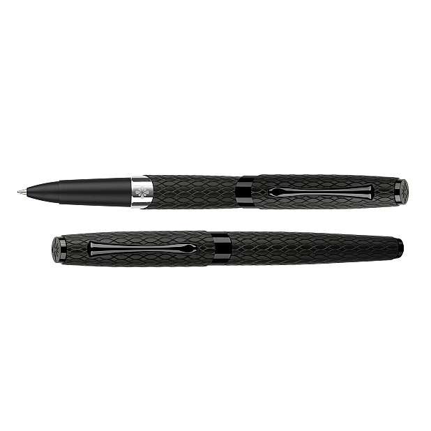 Diplomat Cobra Matte Black Guilloche Roller