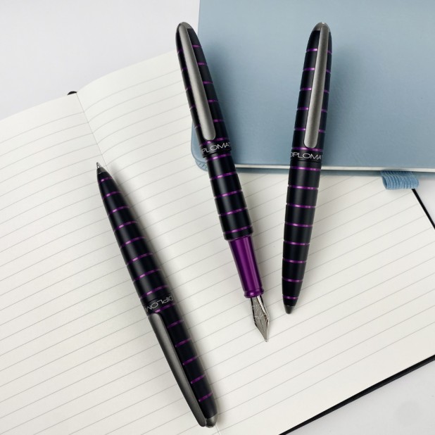 Diplomat Elox Black Purple Caneta de Tinta Permanente