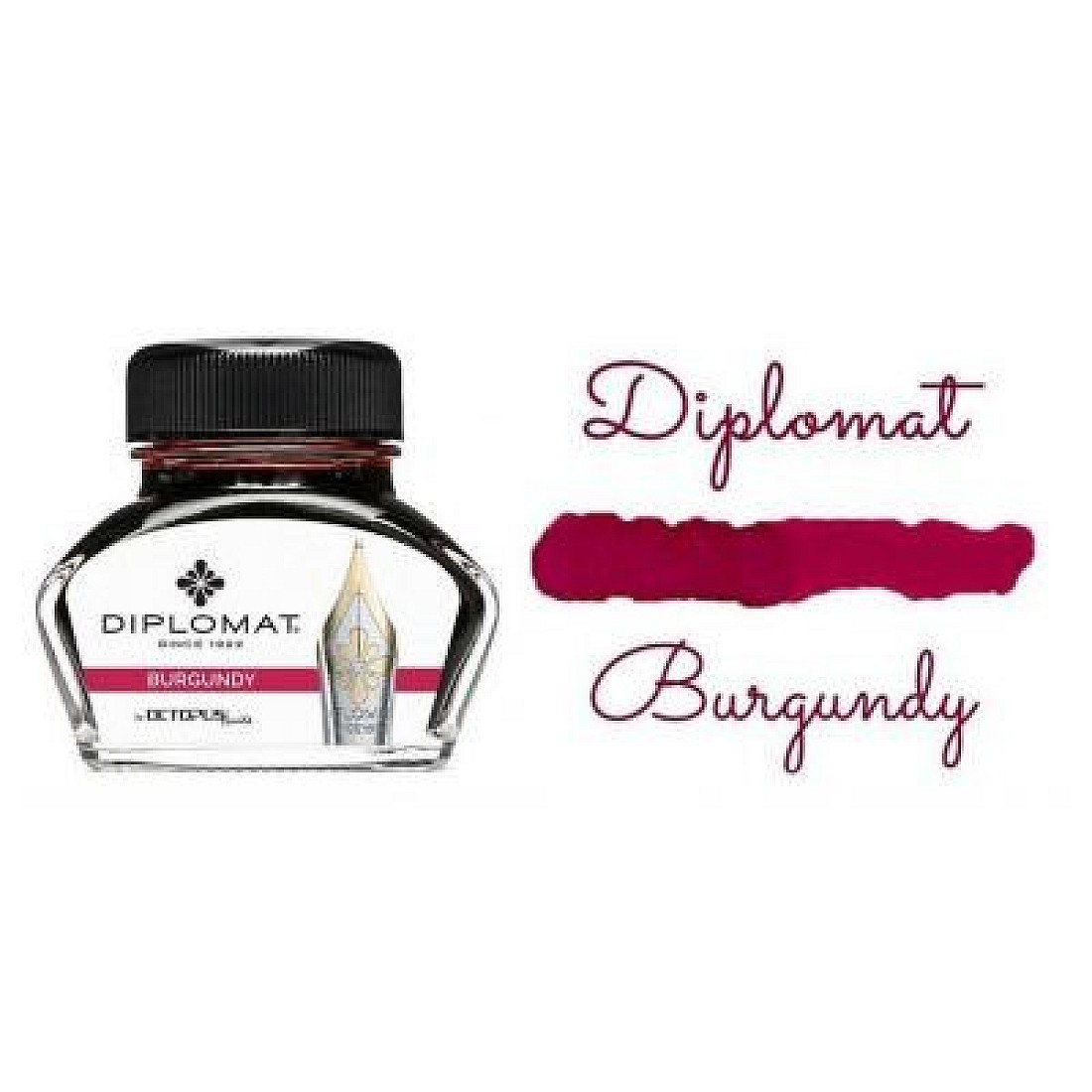 Diplomat Burgundy Ink - Ink Bottle