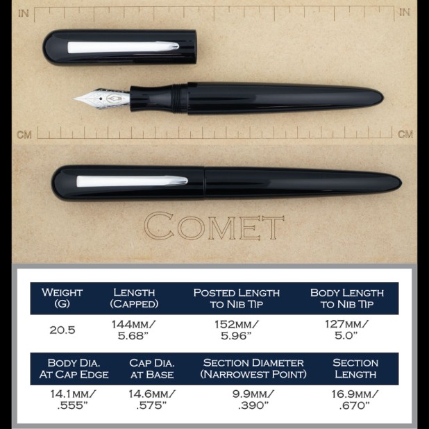 Edison Comet Brandywine GT Caneta de Tinta Permanente