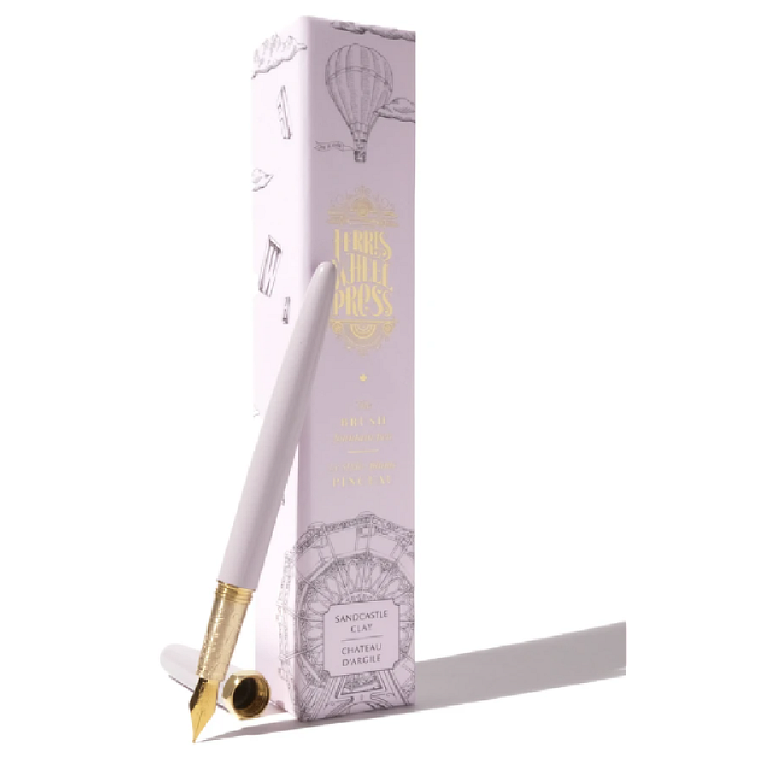 Ferris Wheel Press Brush Crème Glacée White Gold plated Nib Fountain pen