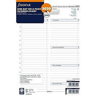 Filofax Refill 2026 A4 White - Business Day on 1 page