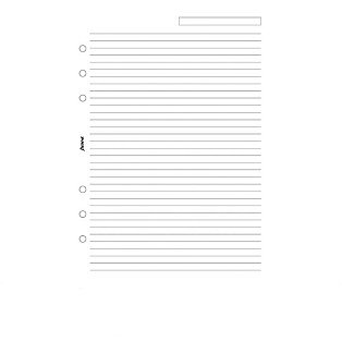 Filofax Refill A5 White Ruled Notepaper