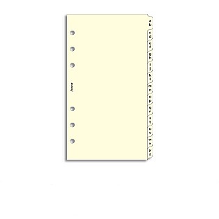 Filofax Refill Personal Cream Alphabetical Index 2 Letters