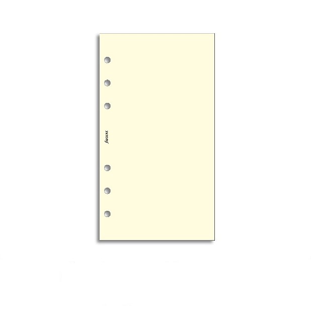 Filofax Refill Personal Cream Plain Notepaper