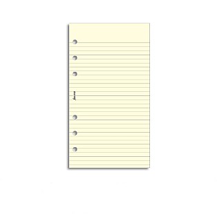Filofax Refill Personal Cream Ruled Notepaper