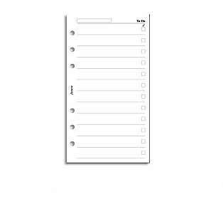 Filofax Refill Personal White To Do List