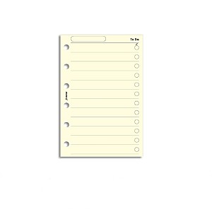 Filofax Refill Pocket Cream To Do List