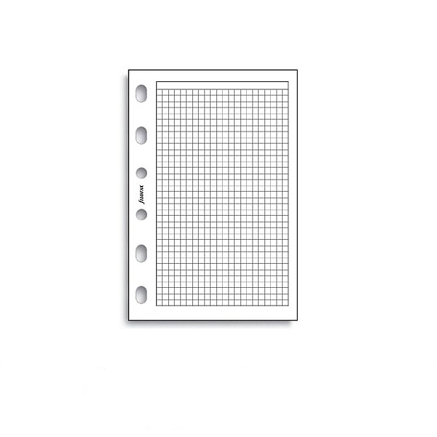 Filofax Refill Pocket White Quadrille Notepaper