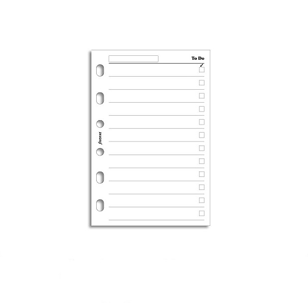 Filofax Refill Pocket White To Do List