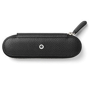 Graf von Faber-Castell Cashmere Black Zippered Pen Pouch (Double)