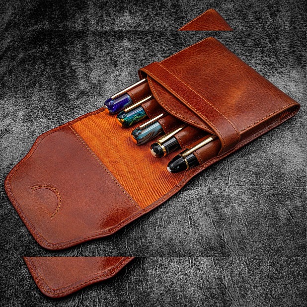 Galen Leather Legacy Deep Cognac TwinFlip Penetui (5-delig)