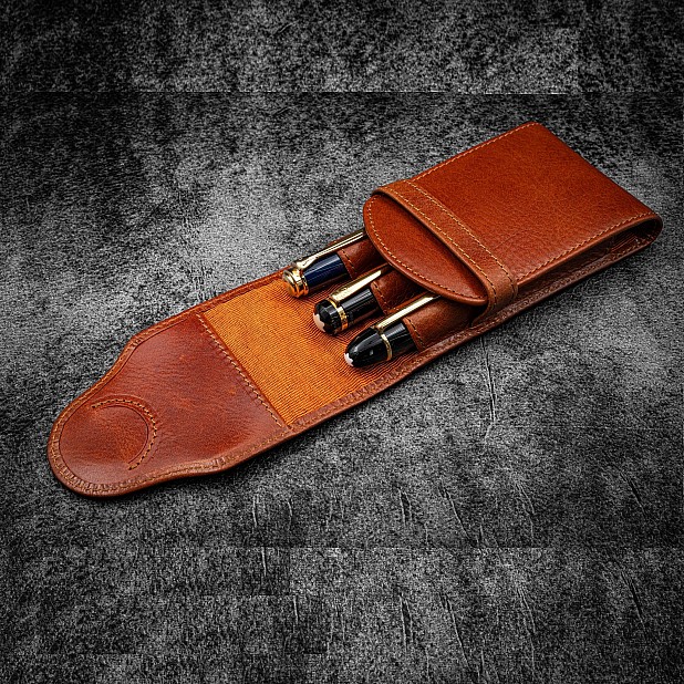 Galen Leather Legacy Deep Cognac TwinFlip Penetui (3-delig)
