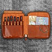 Galen Leather Legacy Zippered 6 Slots Deep Cognac Penetui