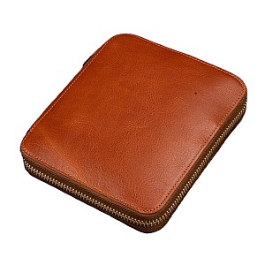 Galen Leather Legacy Zippered 6 Slots Deep Cognac Penetui