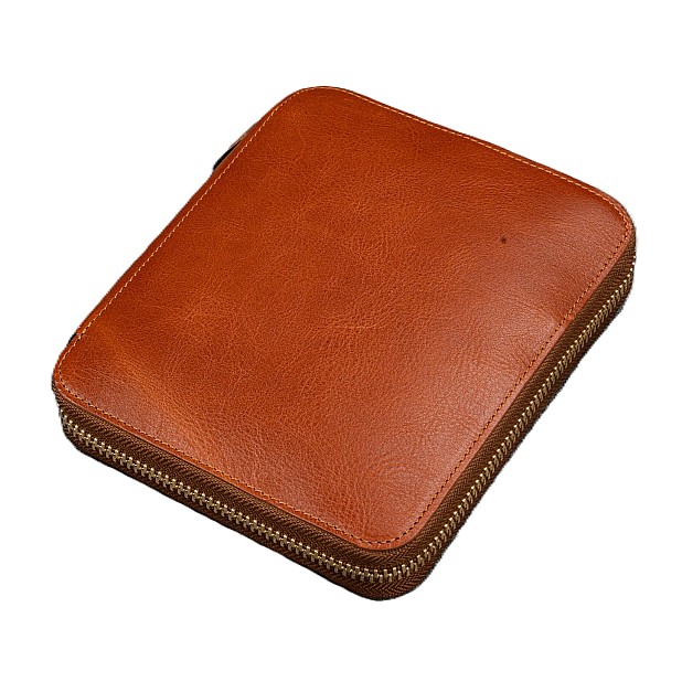 Galen Leather Legacy Zippered 6 Slots Deep Cognac Penetui
