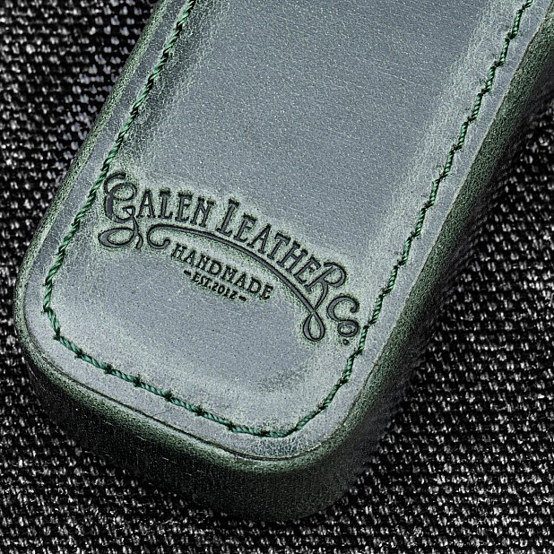 Galen Leather Magnum Opus Zippered Single Crazy Horse Forest Green Oversized Hard Pen Case