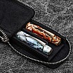 Galen Leather Magnum Opus Zippered 2 Slots Black Hard Pennenmap
