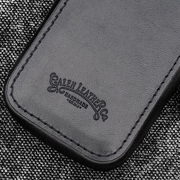 Galen Leather Magnum Opus Zippered 2 Slots Black Hard Pennenmap