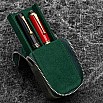 Galen Leather Magnum Opus Zippered 2 Slots Crazy Horse Forest Green Hard Pen Case