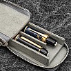 Galen Leather Magnum Opus Zippered 2 Slots Crazy Horse Smoky Hard Pen Case