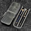 Galen Leather Magnum Opus Zippered 2 Slots Crazy Horse Smoky Hard Pen Case