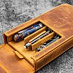 Galen Leather Magnum Opus 3 Slots Crazy Horse Brown Hard Pennenmap
