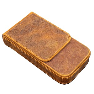 Galen Leather Magnum Opus 3 Slots Crazy Horse Brown Hard Pennenmap
