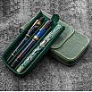 Galen Leather Magnum Opus 3 Slots Crazy Horse Forest Green Hard Pen Case