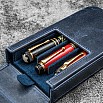 Galen Leather Magnum Opus 3 Slots Crazy Horse Navy Hard Pen Case