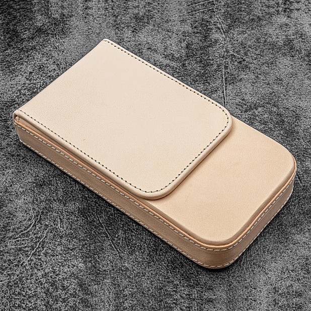 Galen Leather Magnum Opus 3 Slots Undyed Hard Pen Case