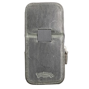 Galen Leather Magnum Opus Zippered 3 Slots Crazy Horse Smoky Hard Pen Case