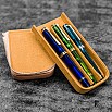 Galen Leather Magnum Opus Zippered 3 Slots Undyed Hard Pen Case